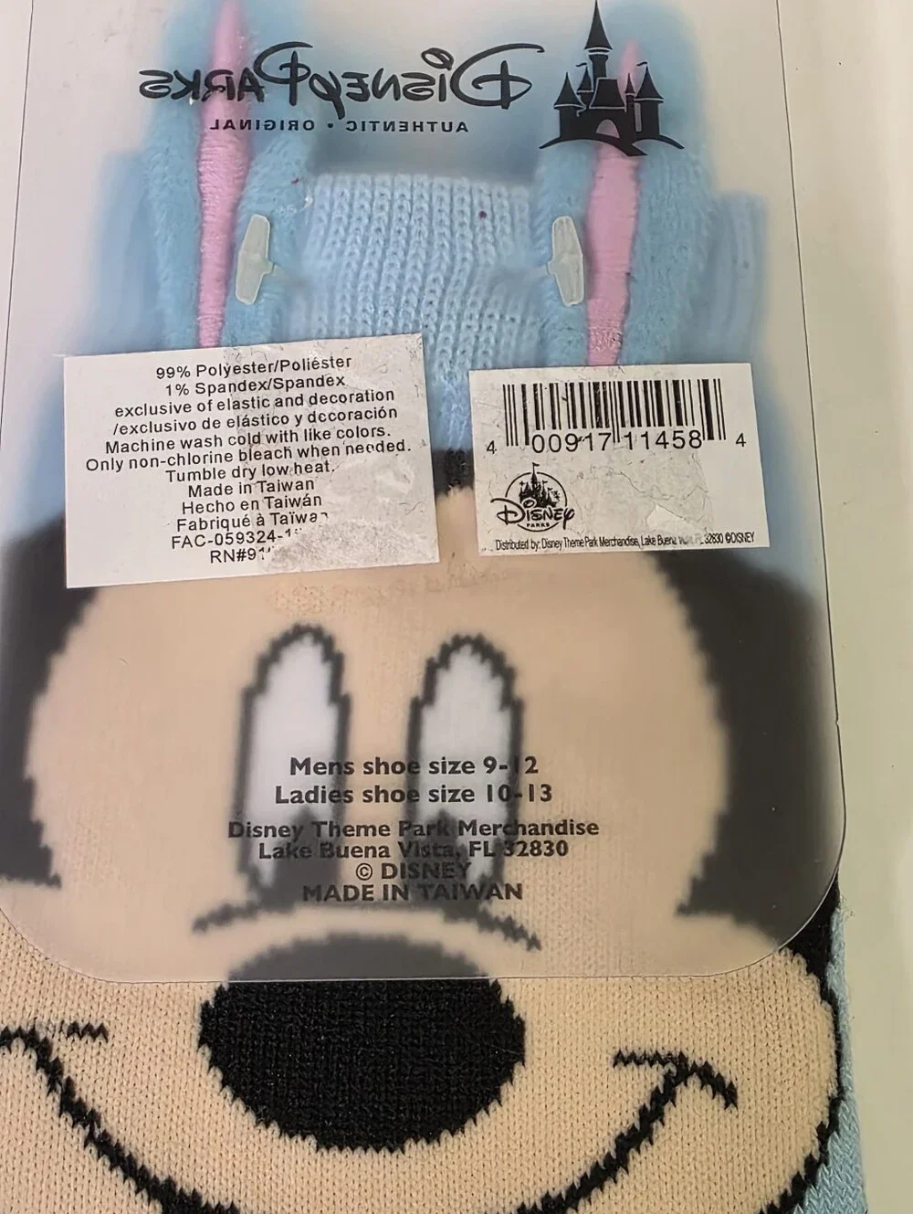 Brand New Disney Parks Mickey Mouse Bunny 3D Ears Easter Socks Adult Unisex